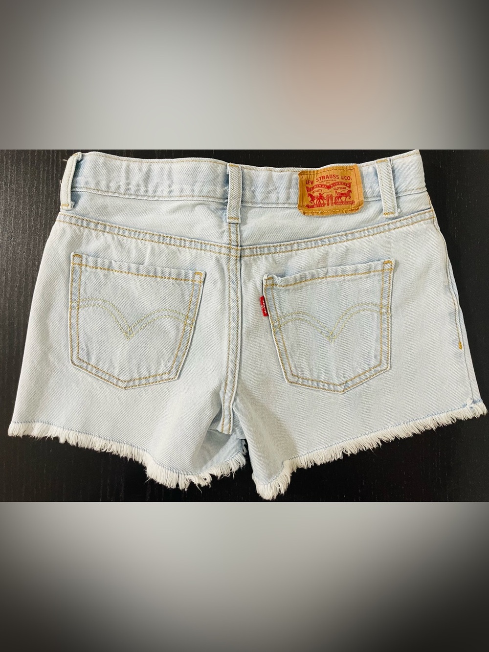 Levi's Blue Denim Cutoff Shorts - Picture 2 of 5